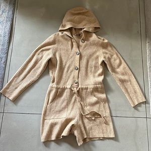 Zara knitted hooded shirt jumpsuit